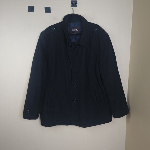 Michael Kors Black Wool Blend Peacoat Size 2XL - Picture 1 of 10